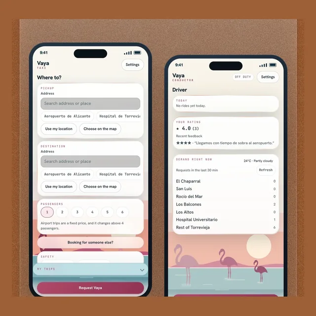 Vaya - rider and driver apps