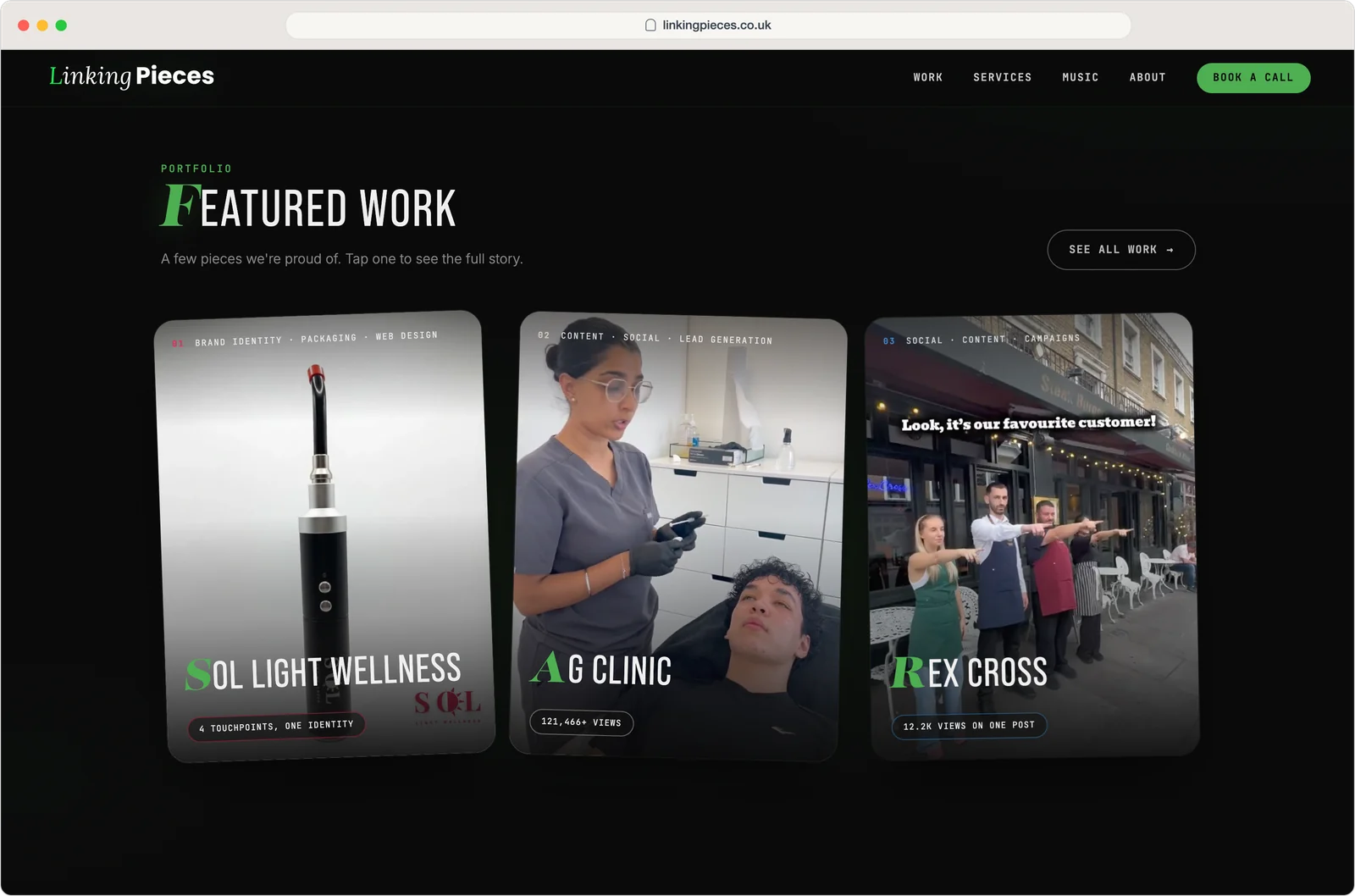 Website for a London media and content studio