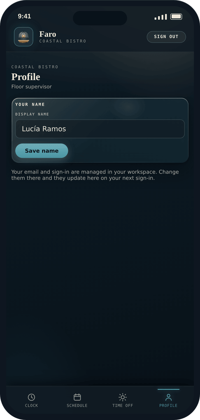 Faro profile, Command dark, phone